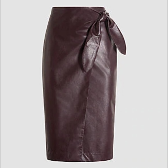 Ann Taylor Faux Leather Wrap Pencil Skirt 💜 - Picture 9 of 10
